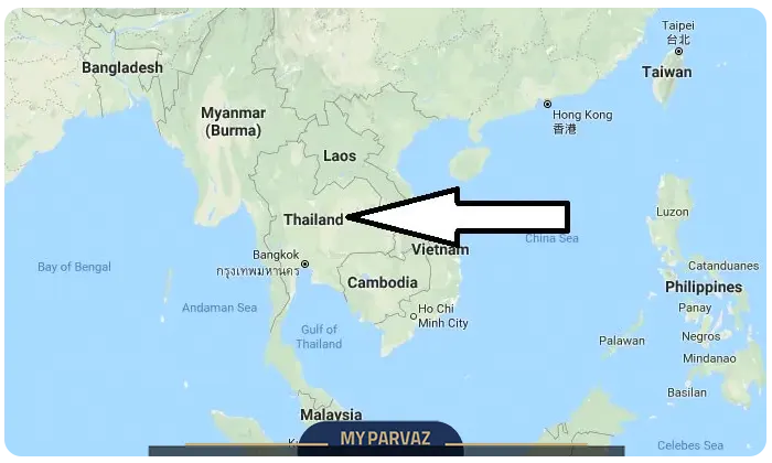 Thailand on the map